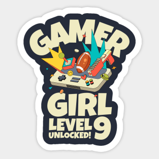 Gamer Girl Level 9 Unlocked! Sticker